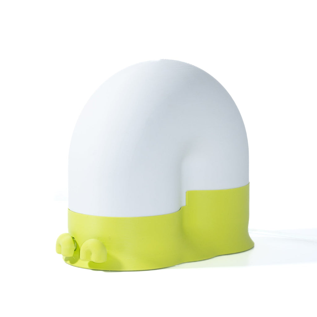 White and green lamp on a white background